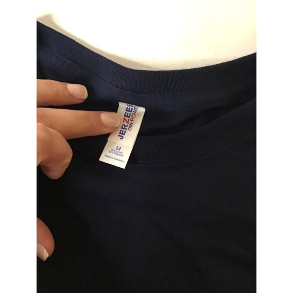 JERZEES- MENS BLUE SHORT SLEEVE GRAPHIC T-SHIRT SIZE MEDIUM - Picture 5 of 7